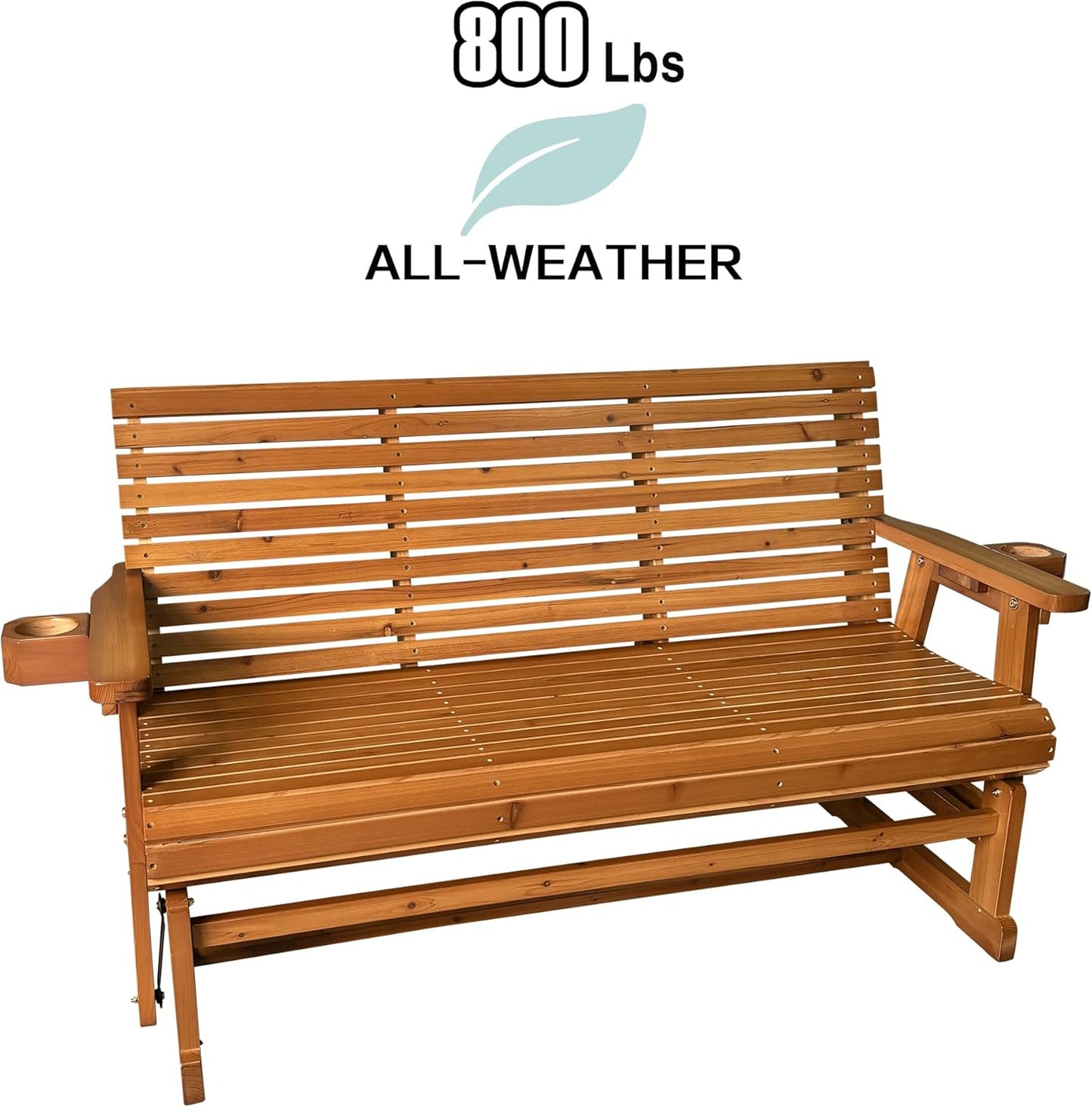 Patio Glider 3-Seater, Brown