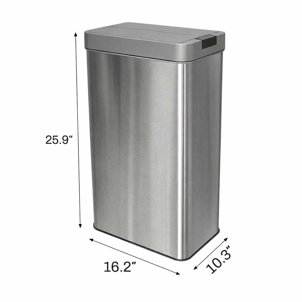Innovaze 16 Gal./ 60 Liter Stainless Steel Slim Motion Sensor with Butterfly Lid Trash Can For Home, Office
