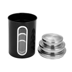 Fortune Candy 3 PCS Stainless Steel Canister Set with Anti-Fingerprint Lids & Visible Windows, Multipurpose Food Storage for Kitchen or Travel (Black)