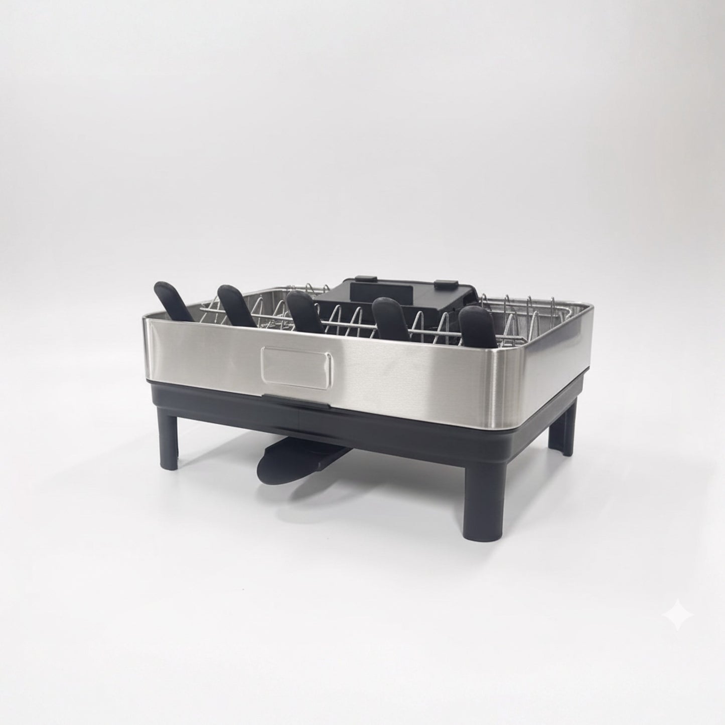 Fortune Candy 2-Tier Stainless Steel Dish Drying Rack for Kitchen Counter, Large Dish Rack with Utensil Holder and Rotating Drain Spout