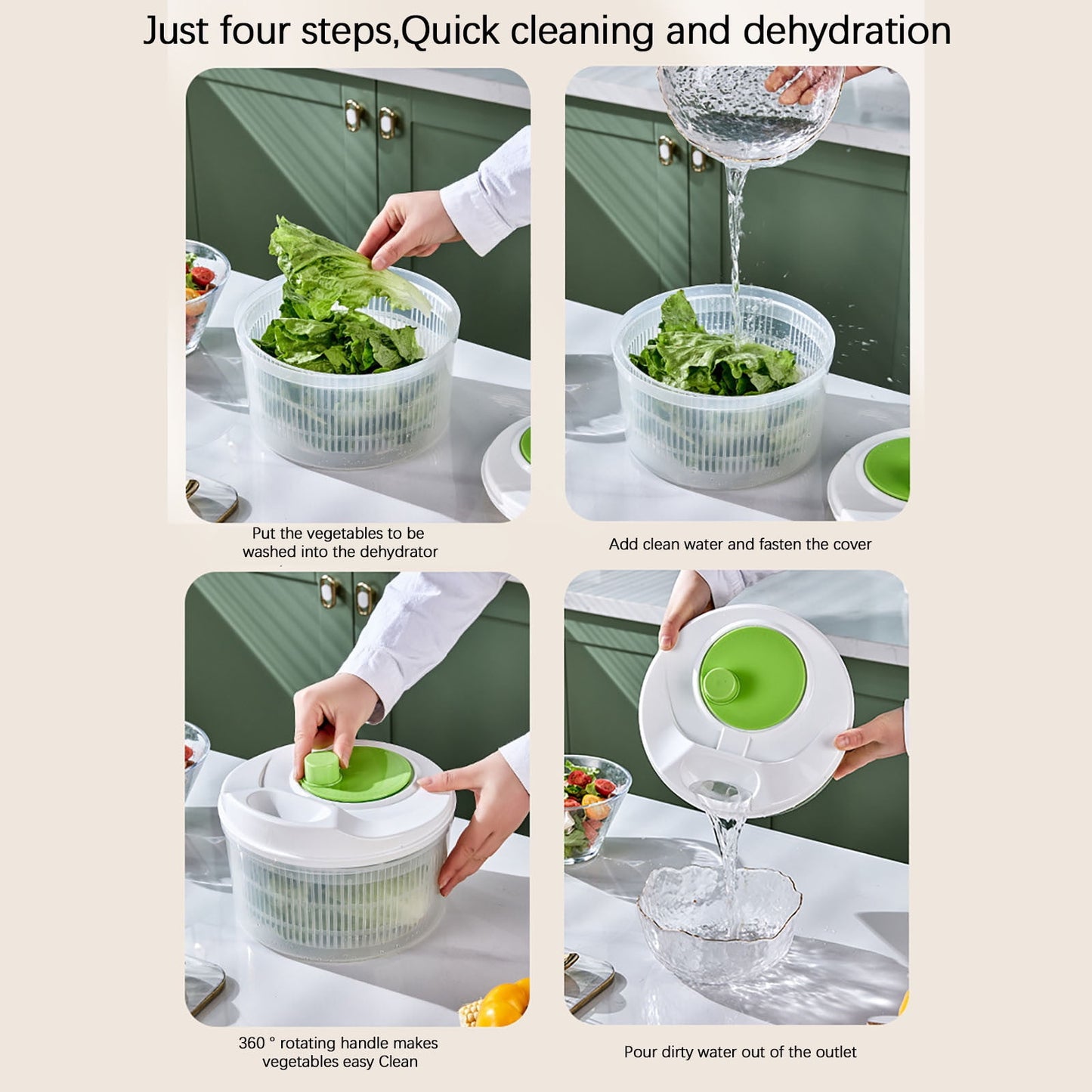 Fortune Candy 3L Multifunctional Vegetable Spinner and Grater, Compact Salad Strainer Bowl for Quick Prep, Easy to Clean, Lightweight Kitchen Gadget