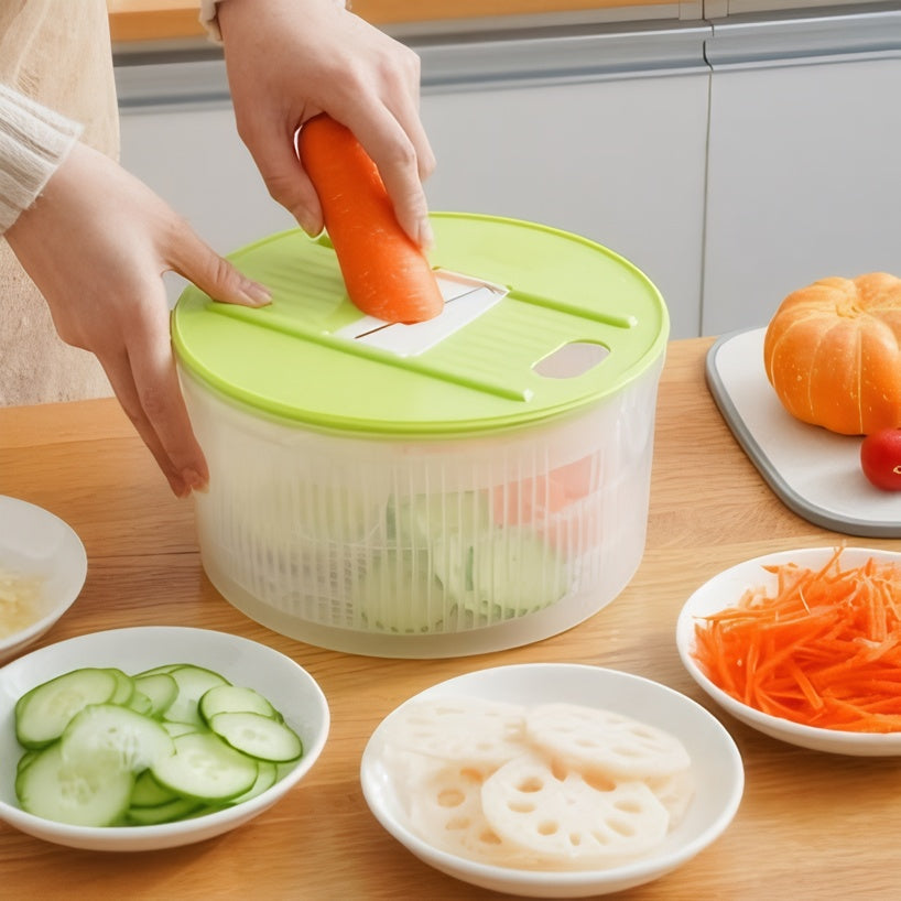 Fortune Candy 3L Multifunctional Vegetable Spinner and Grater, Compact Salad Strainer Bowl for Quick Prep, Easy to Clean, Lightweight Kitchen Gadget