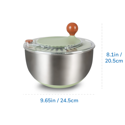 Fortune Candy 5.3 Qt Stainless Steel Salad Spinner, 7-in-1 Vegetable Washer, Cutter & Chopper with 5 Blades