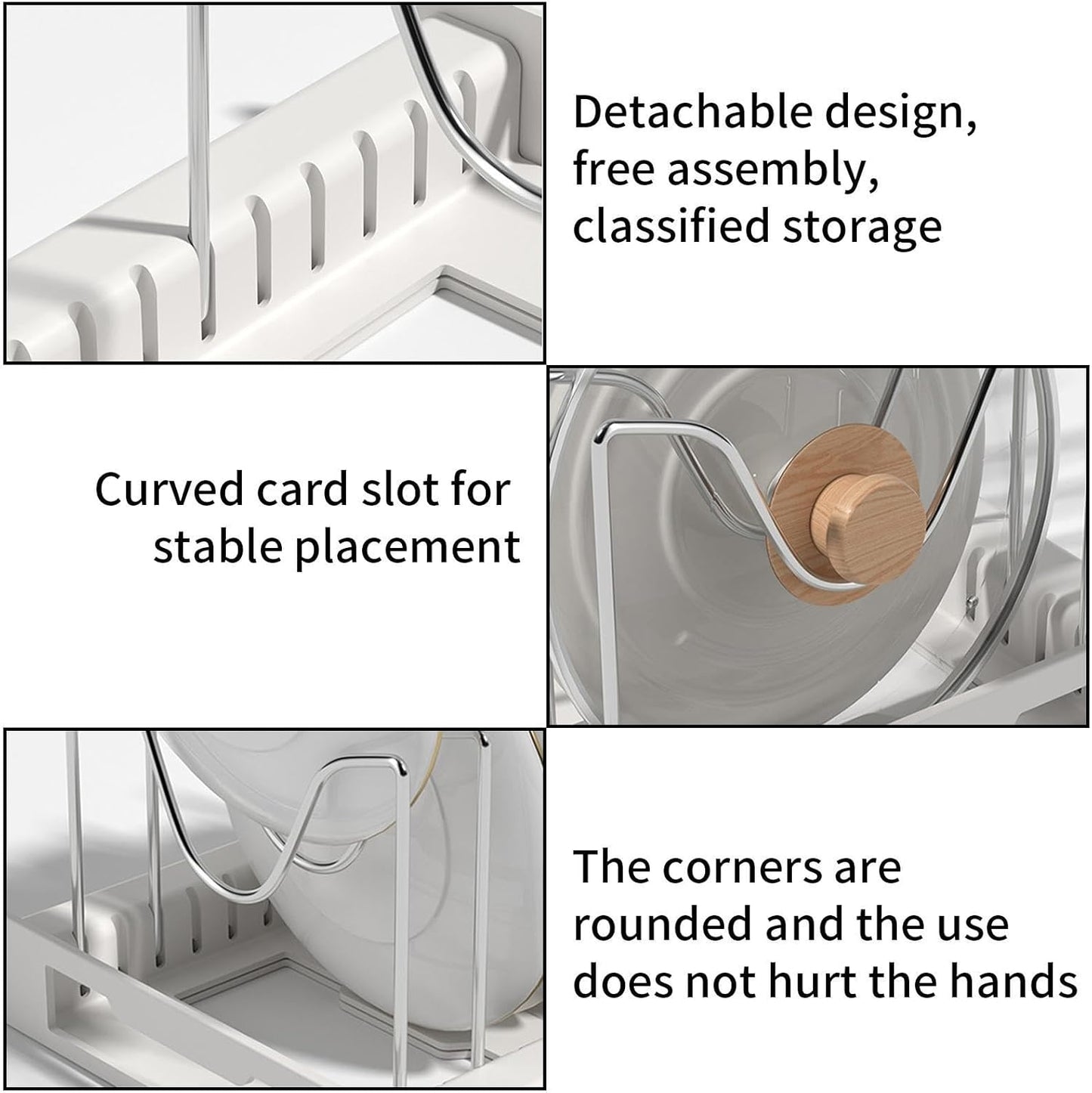 Fortune Candy 2 Pack Retractable Cabinet Organizer Rack, Pot Lid Holder for Cutting Boards, Pans, and Kitchen Storage, Black