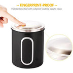 Fortune Candy 3 PCS Stainless Steel Canister Set with Anti-Fingerprint Lids & Visible Windows, Multipurpose Food Storage for Kitchen or Travel (Black)
