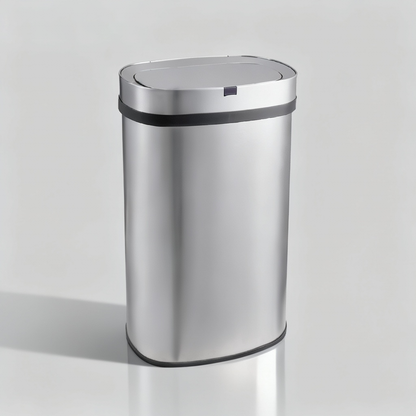 Innovaze 18 Gal./68 Liter Stainless Steel Oval Motion Sensor Trash Can for Home, Laundromat, Stores & Hospital