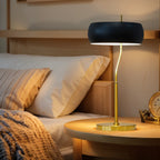Fortune Candy E26 Modern Black and Gold Table Lamp with Ceramic Fixture, Elegant Desk Light for Home or Office