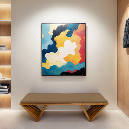 Fortune Candy 62.8" Solid Fir Wood Patio Bench - Weatherproof Cushion & Wood Varnish Coating for Outdoor (Brown)