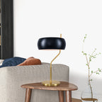 Fortune Candy E26 Modern Black and Gold Table Lamp with Ceramic Fixture, Elegant Desk Light for Home or Office
