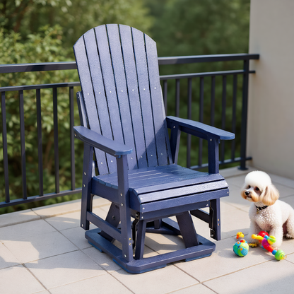 Fortune Candy 1 Person HIPS Swivel Patio Glider, 44.9'' Height, Rotate 360 Degrees, Navy
