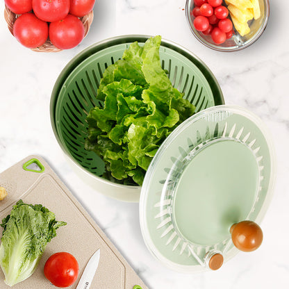Fortune Candy 5.3 Qt Stainless Steel Salad Spinner, 7-in-1 Vegetable Washer, Cutter & Chopper with 5 Blades