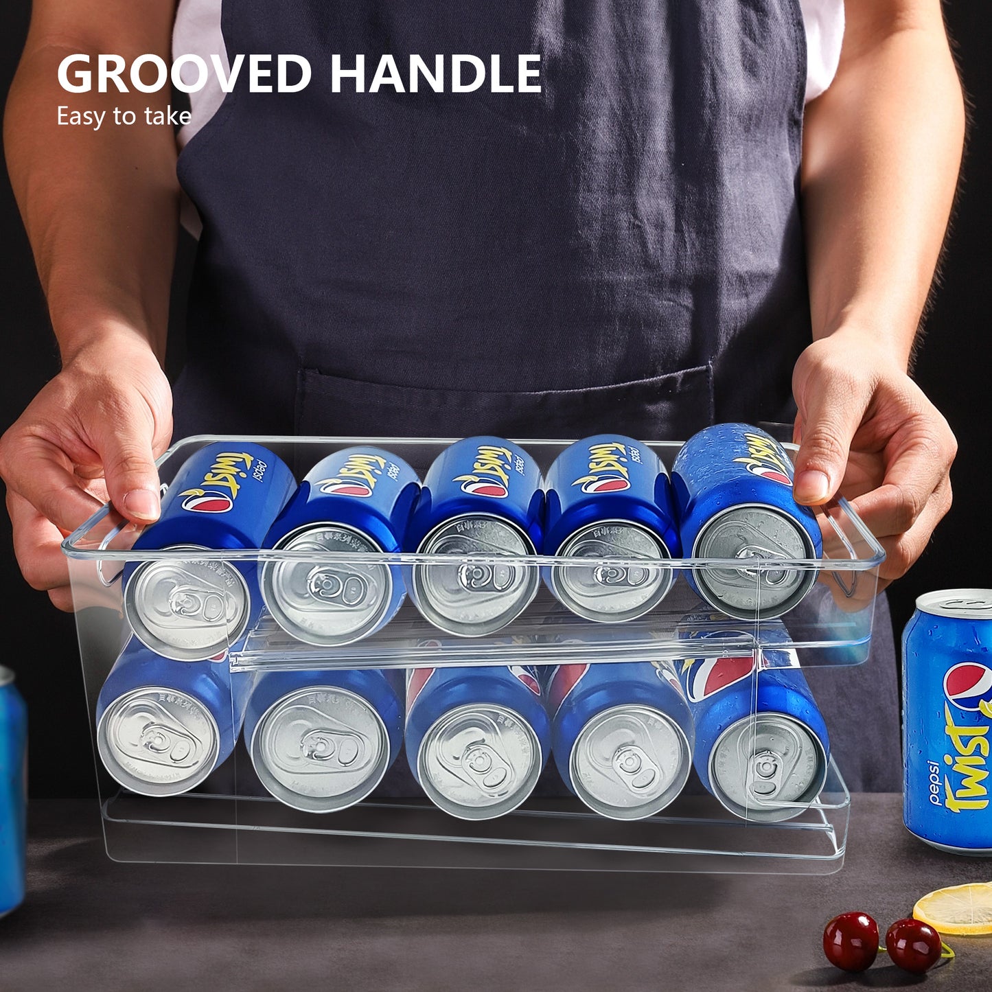 Fortune Cany 2 PCS Double Layers Soda Can Fridge Storage Organisers, Automatic Drink Can Dispenser, Plastic