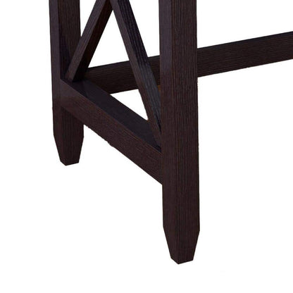 Fortune Candy 30.25'' Tall Cocoa Brown Home Office Desk with Two Drawers, Rectangular Wood Table with X-Brace Legs