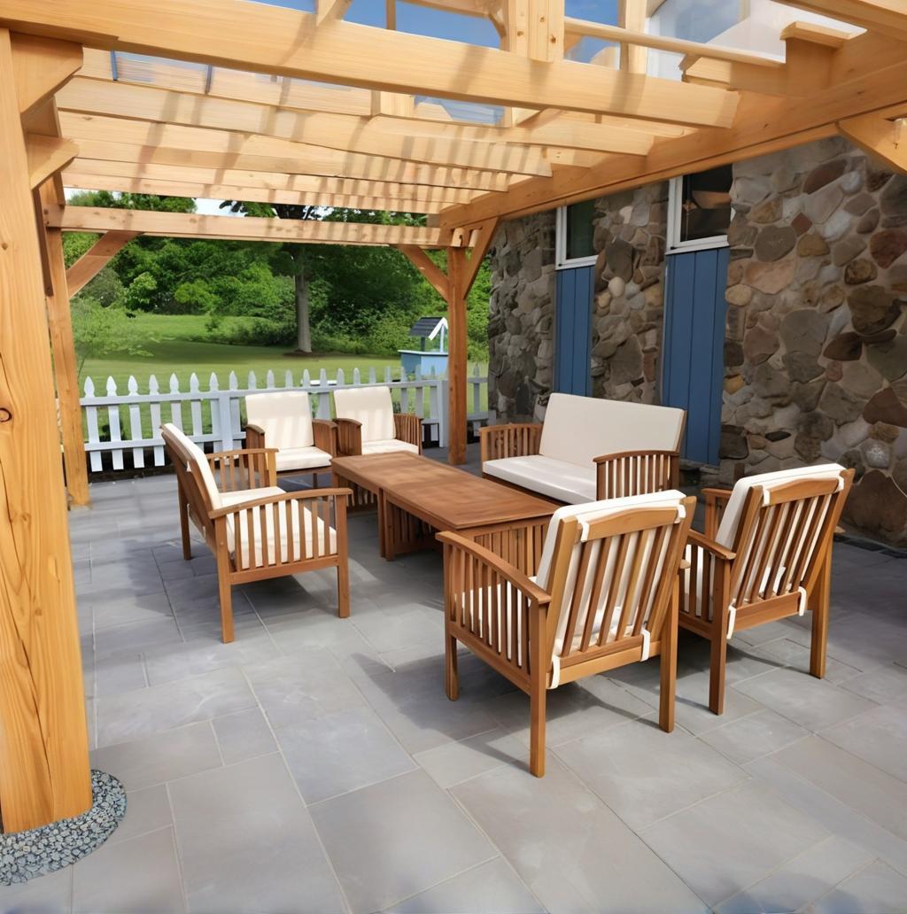 Fortune Candy 8 Pieces Indoor/Outdoor Acacia Wood Sofa Set with Cushions, Brown Conversation Furniture