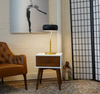 Fortune Candy E26 Modern Black and Gold Table Lamp with Ceramic Fixture, Elegant Desk Light for Home or Office