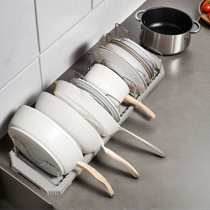 Fortune Candy 1 Piece Retractable Cabinet Organizer Rack, Pot Lid Holder for Cutting Boards, Pans, and Kitchen Storage, Gray