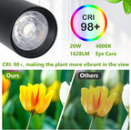 Fortune Candy 20W Standing Plant Grow Light, Full Spectrum Indoor Standing Lamp with COB Bulb for Houseplants