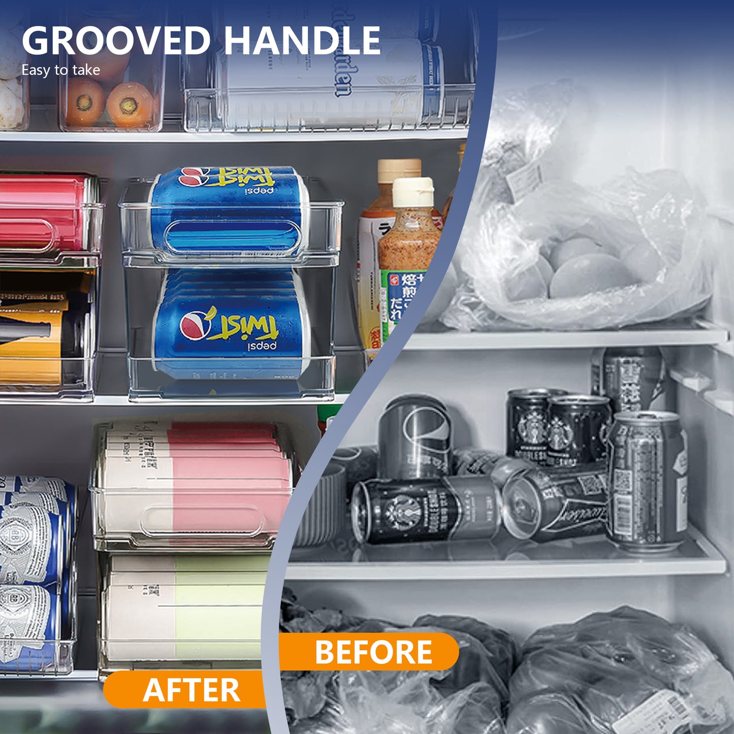 Fortune Cany 2 PCS Double Layers Soda Can Fridge Storage Organisers, Automatic Drink Can Dispenser, Plastic