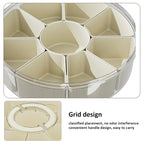 Fortune Candy 2 PCS Compartment Snackle Box, Rotating Serving Tray with Lid & Handle, Portable Organizer for Fruits, Candy, Veggies, Party & Travel