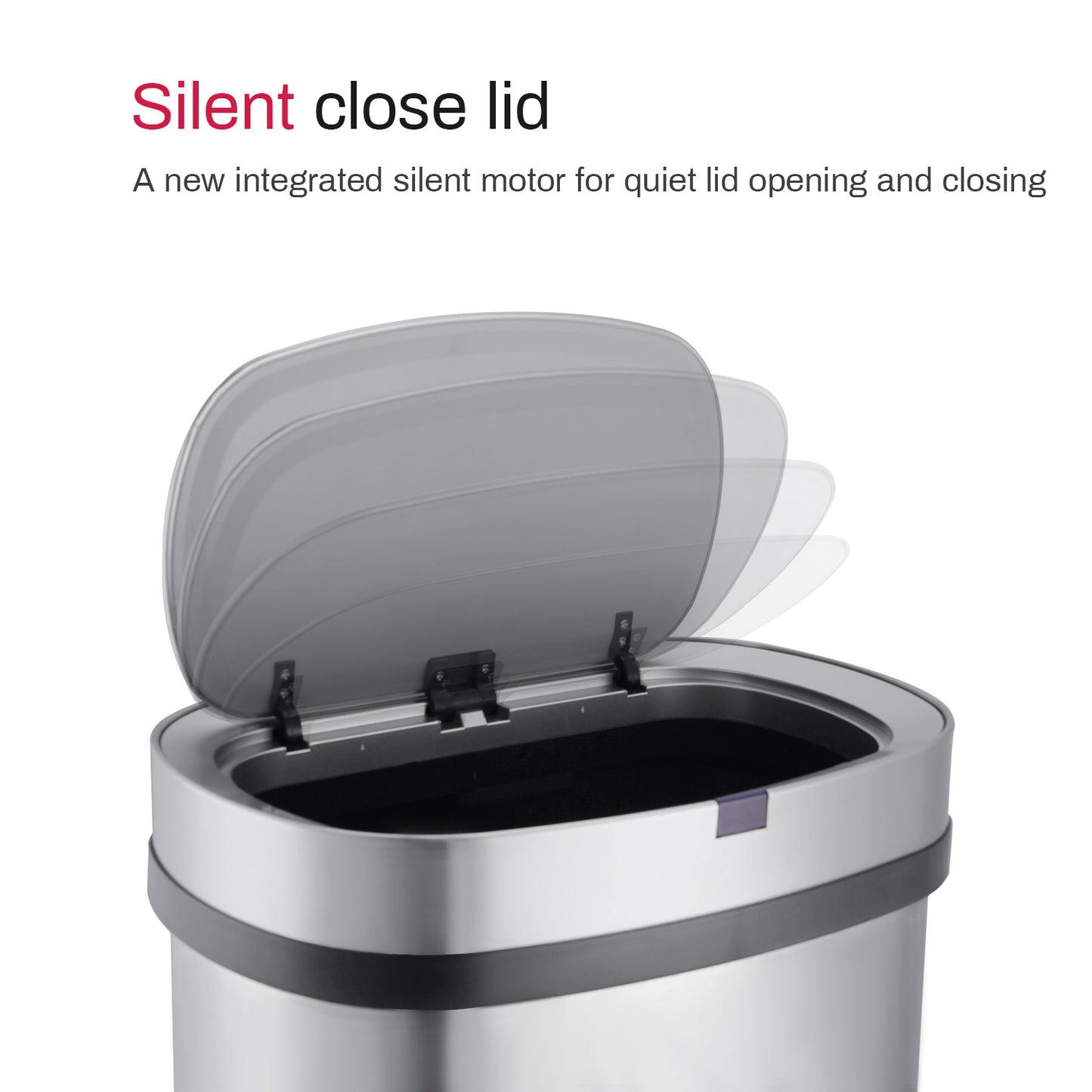 Innovaze 18 Gal./68 Liter Stainless Steel Oval Motion Sensor Trash Can for Home, Laundromat, Stores & Hospital