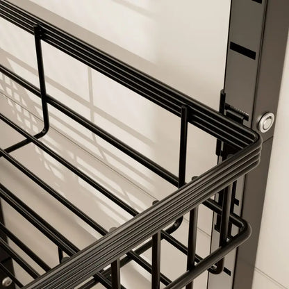 Fortune Candy Adjustable 4-Tier Metal Storage Cart with Wheels, Lockable Rolling Organizer for Kitchen, Pantry, Bathroom, or Office