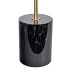 Fortune Candy 22.4'' Black Table Lamp with Double Bulbs, Faux Marble Base, Modern Desk Light for Living Room, Bedroom, or Office Reading