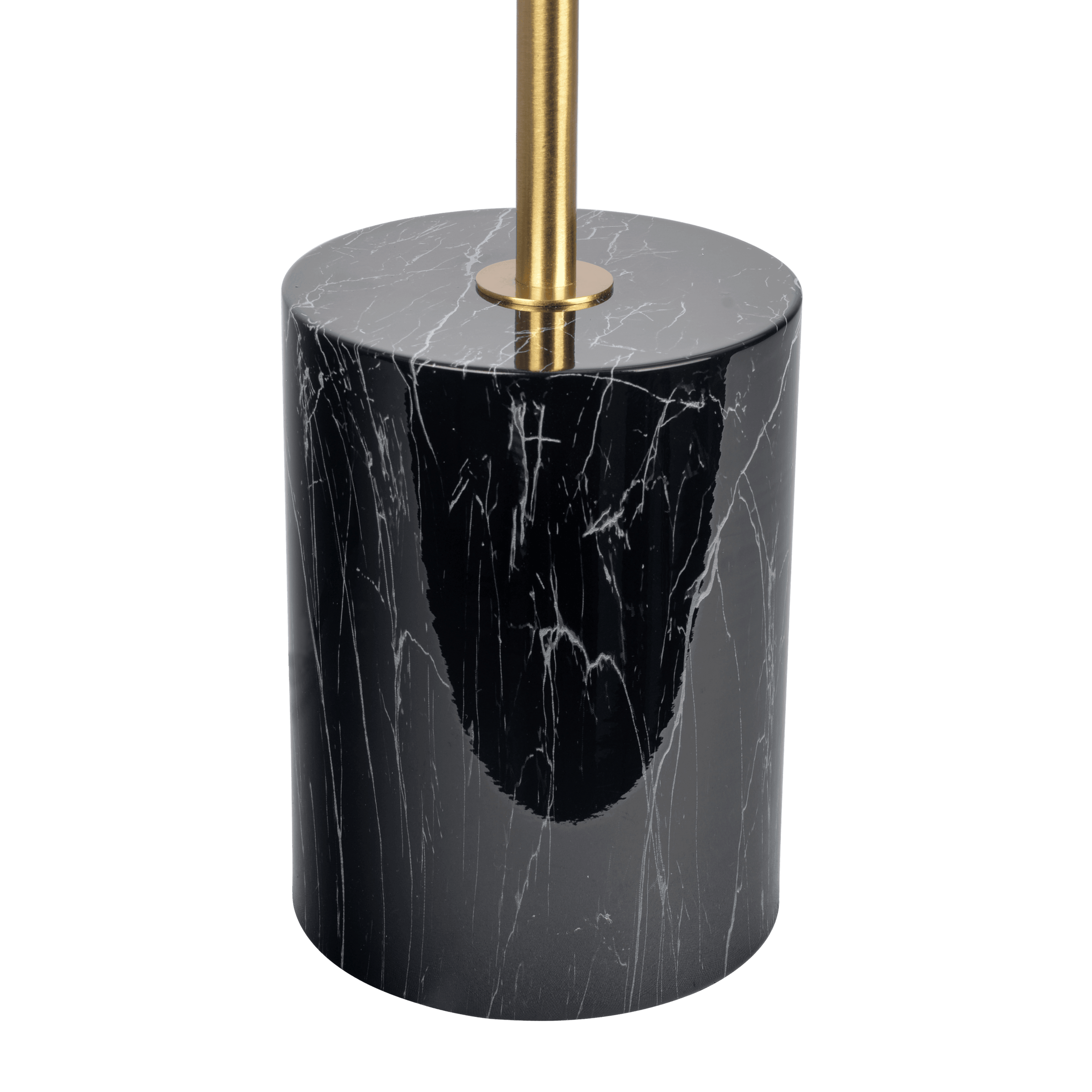 Fortune Candy 22.4'' Black Table Lamp with Double Bulbs, Faux Marble Base, Modern Desk Light for Living Room, Bedroom, or Office Reading