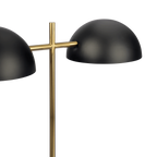 Fortune Candy 22.4'' Black Table Lamp with Double Bulbs, Faux Marble Base, Modern Desk Light for Living Room, Bedroom, or Office Reading