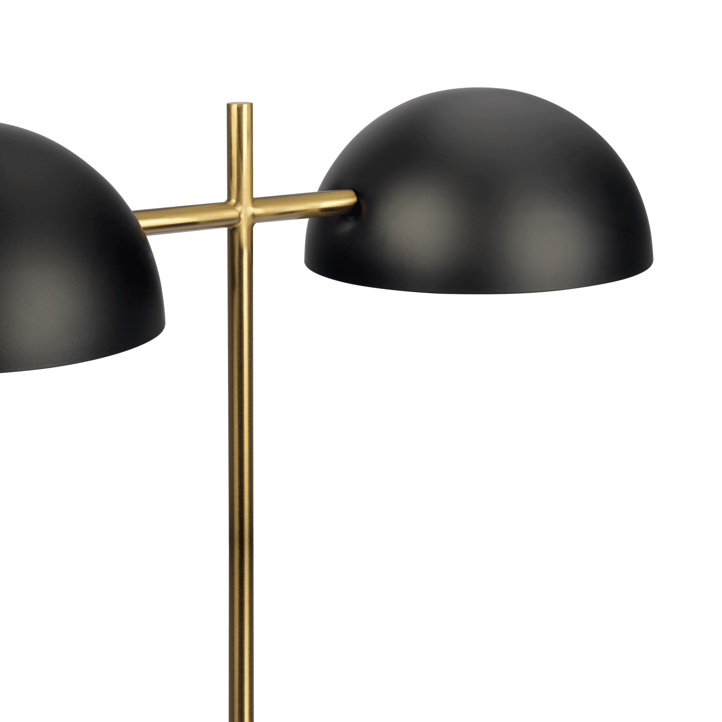Fortune Candy 22.4'' Black Table Lamp with Double Bulbs, Faux Marble Base, Modern Desk Light for Living Room, Bedroom, or Office Reading