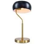 Fortune Candy E26 Modern Black and Gold Table Lamp with Ceramic Fixture, Elegant Desk Light for Home or Office
