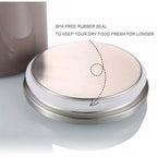 Fortune Candy 3 PCS Stainless Steel Canister Set with Anti-Fingerprint Lids & Visible Windows, Multipurpose Food Storage for Kitchen or Travel (Brown)