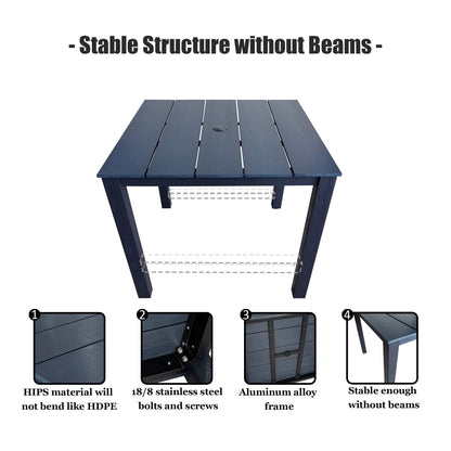 Patio Dining Set, 36.2-Inches ，5 Piece, Navy Blue