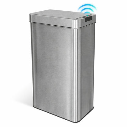 Innovaze 16 Gal./ 60 Liter Stainless Steel Slim Motion Sensor with Butterfly Lid Trash Can For Home, Office