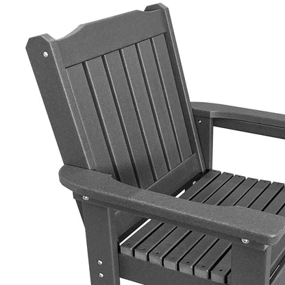 HDPE Patio Dining Chair, Outdoor Chair with 18/8 Stainless Steel Hardware, Heavy Duty 600 LBS, for Outdoor Patio Garden Yard (Gray)