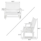 Fortune Candy Poly Lumber Patio Glider  2 Seater with Ergonomic Deep Seat, High Backrest, Cup Holders, for Outdoor Garden, Yard, or Deck