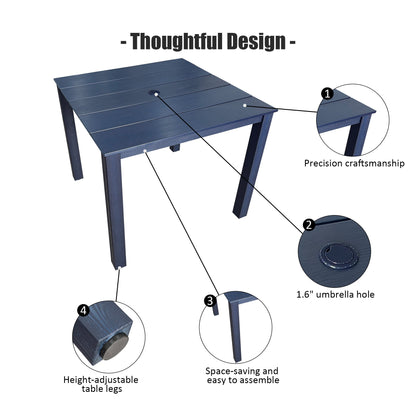 Patio Dining Set, 36.2-Inches ，5 Piece, Navy Blue