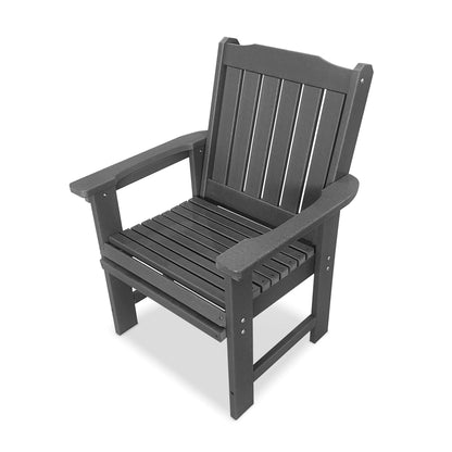 HDPE Patio Dining Chair, Outdoor Chair with 18/8 Stainless Steel Hardware, Heavy Duty 600 LBS, for Outdoor Patio Garden Yard (Gray)