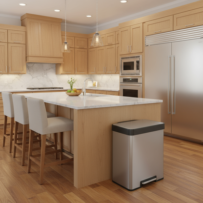 Innovaze 40L / 10.6 Gal Stainless Steel Step Trash Can, Dual 5.3 Gal Compartments Recycling Bin for Home, Office, Apartment