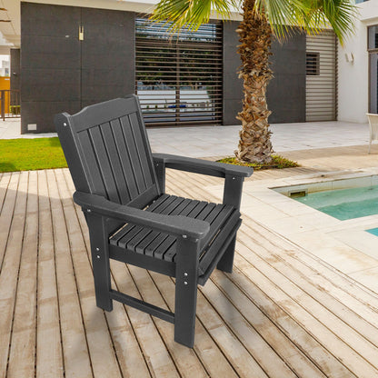 HDPE Patio Dining Chair, Outdoor Chair with 18/8 Stainless Steel Hardware, Heavy Duty 600 LBS, for Outdoor Patio Garden Yard (Gray)