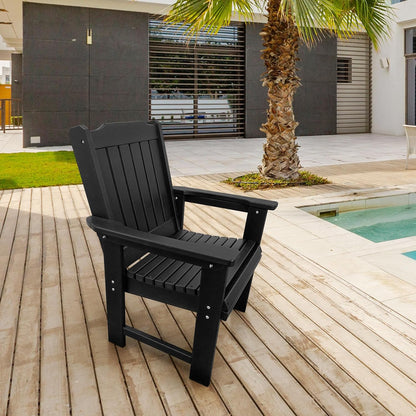 HDPE Patio Dining Chair, Outdoor Chair with 18/8 Stainless Steel Hardware, Heavy Duty 600 LBS, for Outdoor Patio Garden Yard (Carbon Black)