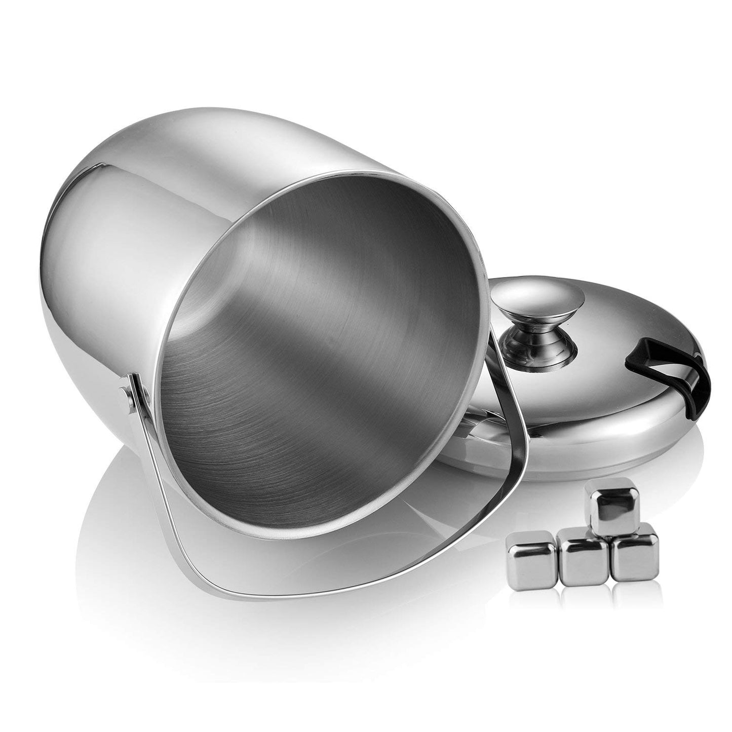 Fortune Candy Party Cooler 2.8L Double-Wall Vacuum Insulated Ice Bucket with Lid, Keep Ice Frozen Longer