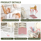 Fortune Candy 7'' Tall Multifunctional 2-Tier Dish Drying Rack For Kitchen(White)