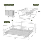 Fortune Candy 7'' Tall Multifunctional 2-Tier Dish Drying Rack For Kitchen(White)