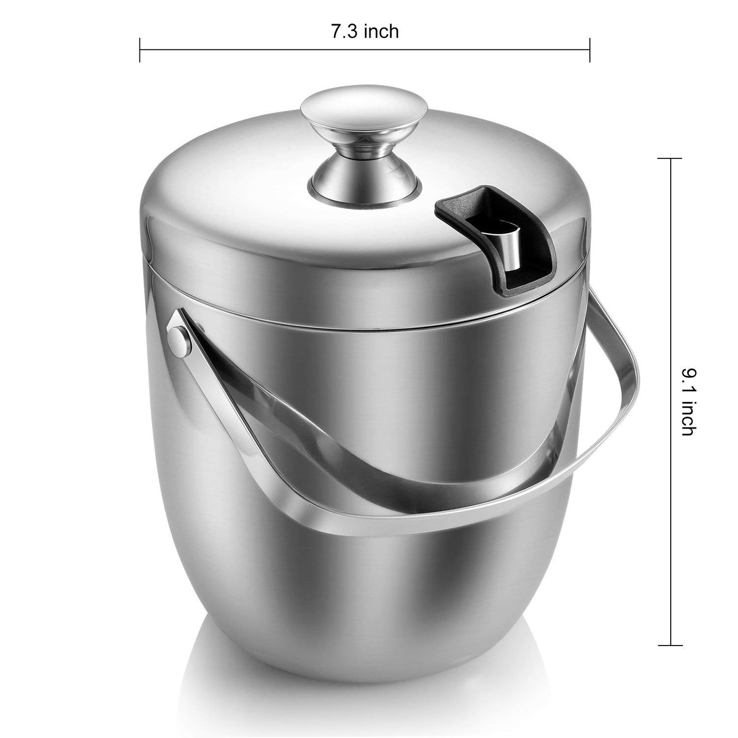 Fortune Candy Party Cooler 2.8L Double-Wall Vacuum Insulated Ice Bucket with Lid, Keep Ice Frozen Longer