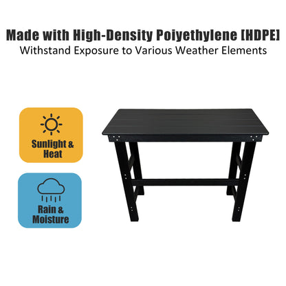HDPE Patio Bar Table, Weather Resistant, for Poolside, Garden, Yard, Balcony (1 Piece)