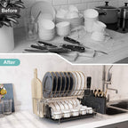 Fortune Candy Metal 18.89'' Width Multifunctional 2-Tier Dish Drying Rack