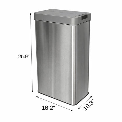 Innovaze 16 Gal./ 60 Liter Stainless Steel Slim Motion Sensor with Butterfly Lid Trash Can For Home, Office