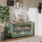Fortune Candy 27.6'' Length Storage Cabinet with 2 Tier Shoe Rack (Green)