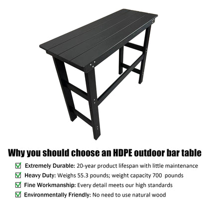 HDPE Patio Bar Table, Weather Resistant, for Poolside, Garden, Yard, Balcony (1 Piece)