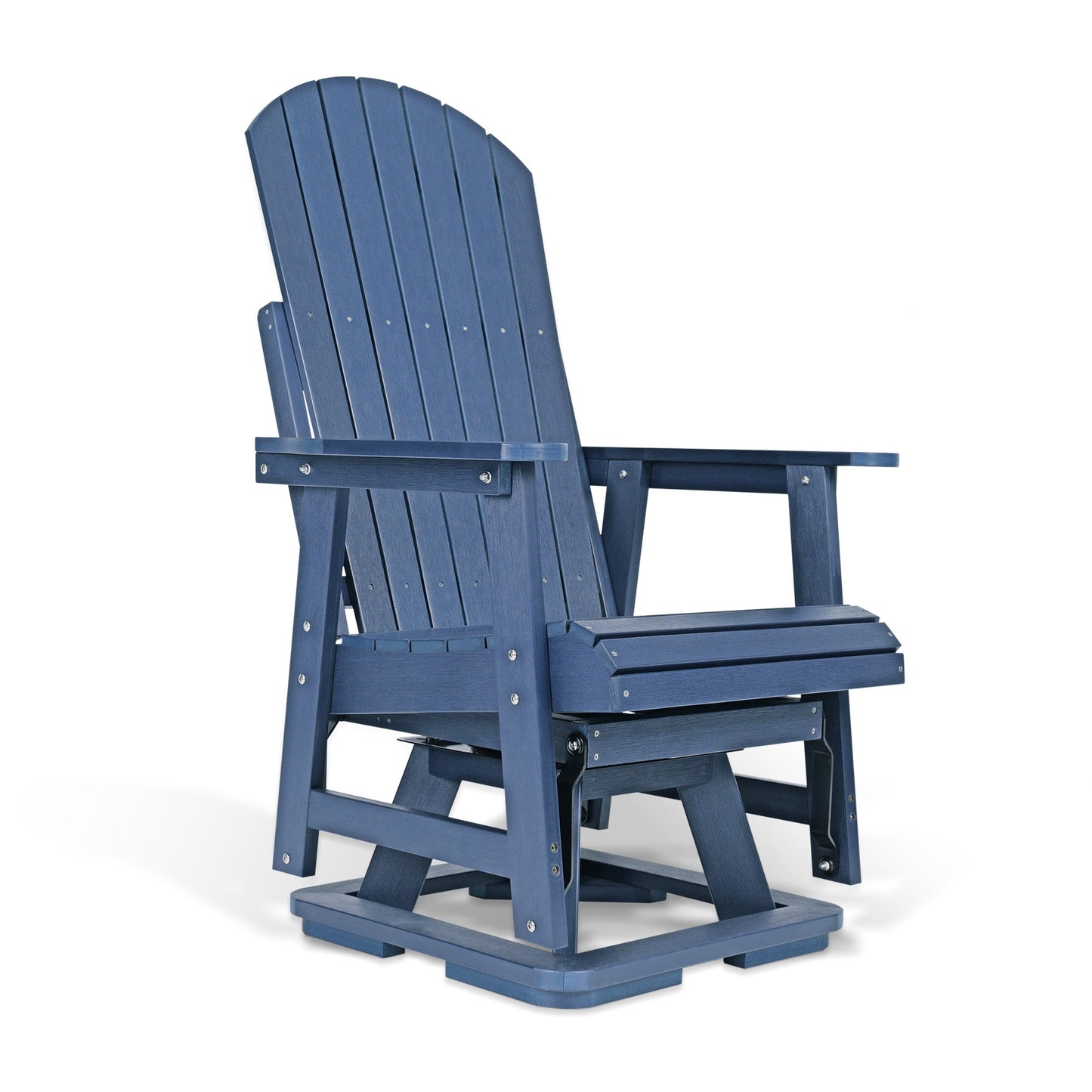 Poly Lumber Swivel Patio Glider, Durable HIPS Material, Weather Resistant, for Outdoor, Patio, Porch, Yard (Navy Blue)